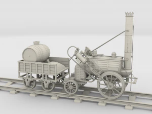 rocket locomotive and wright flyer pack 3D Model