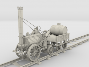 rocket locomotive and wright flyer pack 3Dモデル