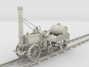 rocket locomotive and wright flyer pack 3D Model