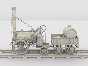 rocket locomotive and wright flyer pack 3Dモデル
