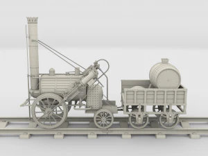 rocket locomotive and wright flyer pack 3D Model