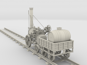 rocket locomotive and wright flyer pack 3Dモデル