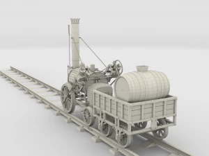 rocket locomotive and wright flyer pack 3D Model
