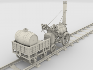 rocket locomotive and wright flyer pack 3Dモデル