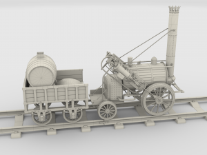 rocket locomotive and wright flyer pack 3Dモデル