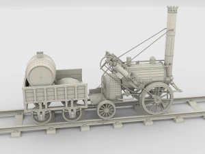 rocket locomotive and wright flyer pack 3D Model