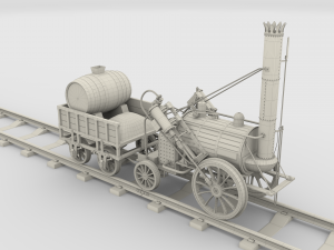 rocket locomotive and wright flyer pack 3Dモデル