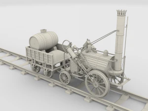 rocket locomotive and wright flyer pack 3D Model