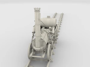rocket locomotive and wright flyer pack 3D Model