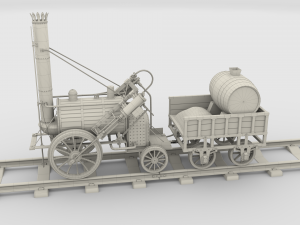 rocket locomotive and wright flyer pack 3Dモデル