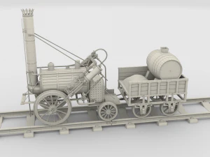 rocket locomotive and wright flyer pack 3D Model