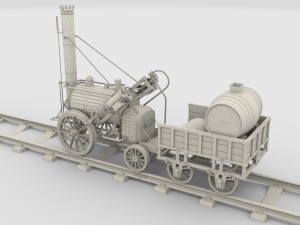 rocket locomotive and wright flyer pack 3Dモデル