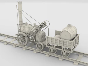rocket locomotive and wright flyer pack 3D Model