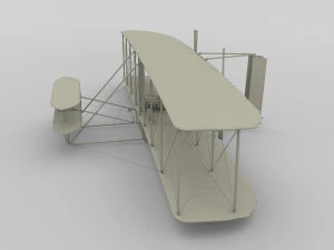 rocket locomotive and wright flyer pack 3D Model