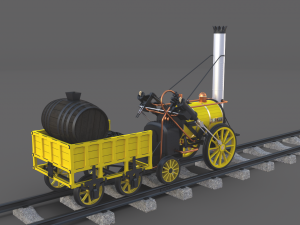 rocket locomotive and wright flyer pack 3Dモデル