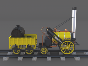 rocket locomotive and wright flyer pack 3Dモデル