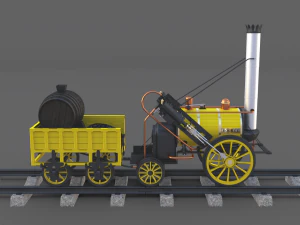 rocket locomotive and wright flyer pack 3D Model