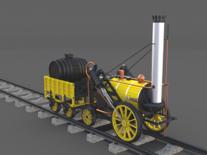 rocket locomotive and wright flyer pack 3Dモデル