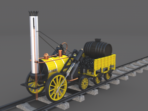 rocket locomotive and wright flyer pack 3Dモデル