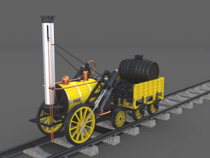 rocket locomotive and wright flyer pack 3D Model