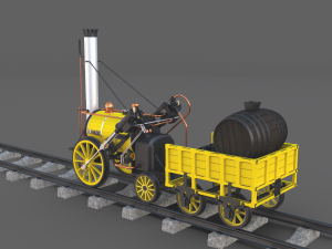 rocket locomotive and wright flyer pack 3Dモデル