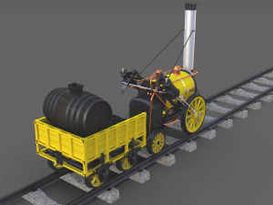 rocket locomotive and wright flyer pack 3D Model