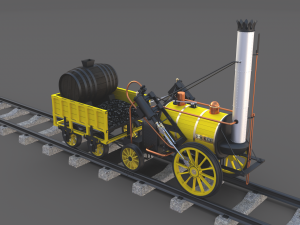 rocket locomotive and wright flyer pack 3Dモデル
