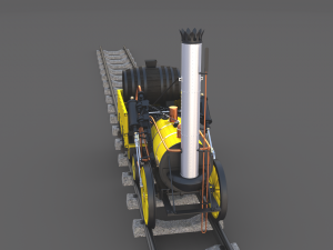 rocket locomotive and wright flyer pack 3Dモデル