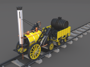 rocket locomotive and wright flyer pack 3Dモデル