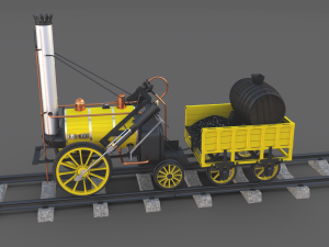 rocket locomotive and wright flyer pack 3Dモデル