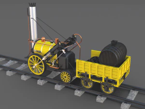 rocket locomotive and wright flyer pack 3D Model