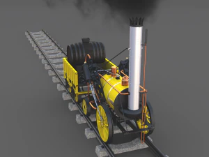 animated rocket locomotive and wright flyer pack 3D Model