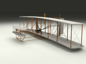 animated rocket locomotive and wright flyer pack Modelo 3D