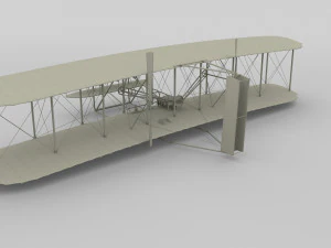 animated rocket locomotive and wright flyer pack 3D Model