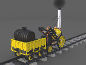 animated rocket locomotive and wright flyer pack Modelo 3D