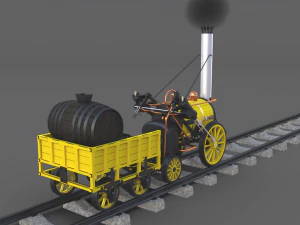 animated rocket locomotive and wright flyer pack 3D Model