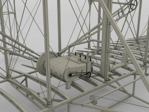 animated rocket locomotive and wright flyer pack 3D Model