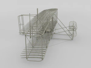 animated rocket locomotive and wright flyer pack 3D Model