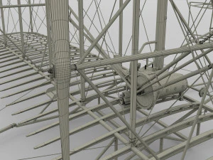 animated rocket locomotive and wright flyer pack 3D Model