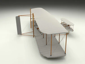 animated rocket locomotive and wright flyer pack 3D Model