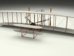 animated rocket locomotive and wright flyer pack 3D Model