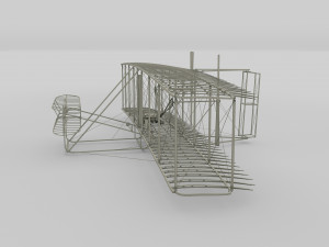 animated rocket locomotive and wright flyer pack Modelo 3D