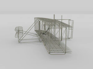 animated rocket locomotive and wright flyer pack 3D Model