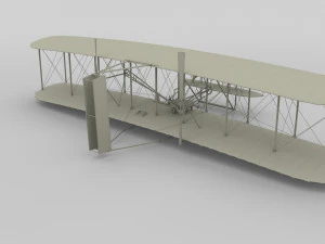 animated rocket locomotive and wright flyer pack 3D Model