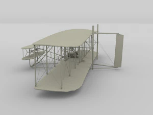 animated rocket locomotive and wright flyer pack 3D Model