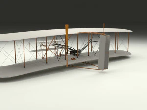 animated rocket locomotive and wright flyer pack 3D Model