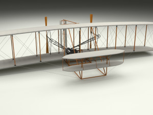 animated rocket locomotive and wright flyer pack Modelo 3D