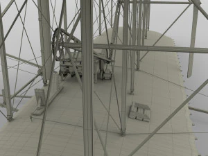 animated rocket locomotive and wright flyer pack 3D Model