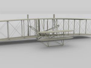animated rocket locomotive and wright flyer pack 3D Model