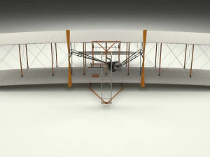 animated rocket locomotive and wright flyer pack 3D Model